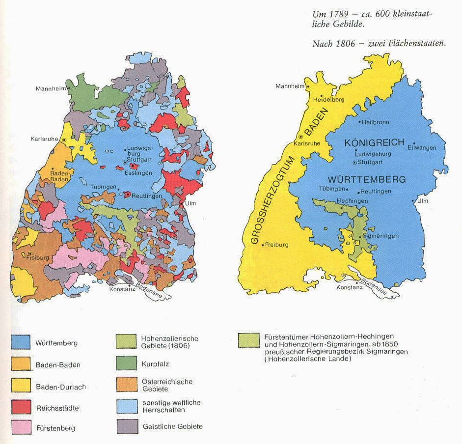 1789 + 1806, Baden + Württemberg